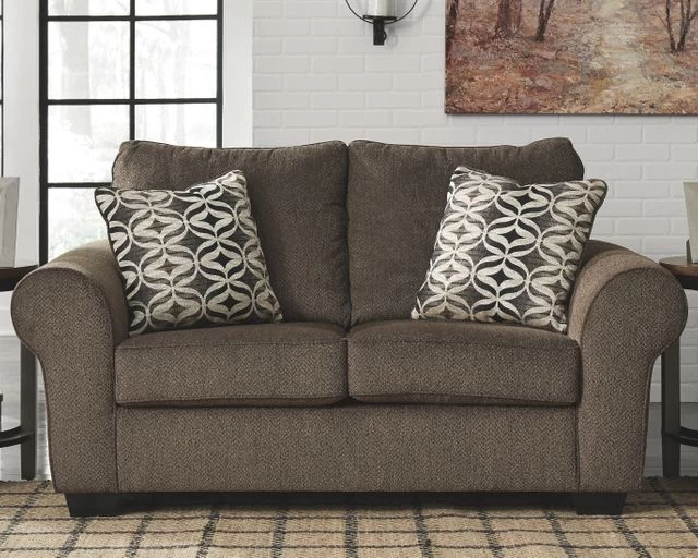 Benchcraft® Nesso Walnut Loveseat 5 Benchcraft® Nesso Walnut Loveseat - Image 3