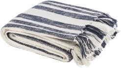Surya Avila Navy/Ivory 50"x60" Throw Blanket