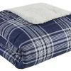 Olliix By Woolrich Leeds Navy Softspun Down Alternative Oversized Throw -Furniture Store eac2a2f4 343e 4a11 adb3 81410572c84b