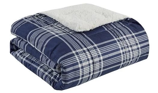 Olliix By Woolrich Leeds Navy Softspun Down Alternative Oversized Throw 3 Olliix By Woolrich Leeds Navy Softspun Down Alternative Oversized Throw