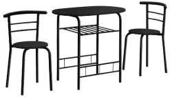 Monarch Specialties Inc. 3-Piece Black Dining Table Set