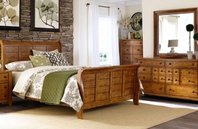 Liberty Grandpas Cabin 3pc Queen Sleigh Bedroom Set 3 Liberty Grandpas Cabin 3pc Queen Sleigh Bedroom Set