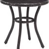 Crosley Furniture® Palm Harbor Brown Outdoor Wicker Round Side Table -Furniture Store ec8cfd42 47db 40c7 b3e9 7f672692a6d2