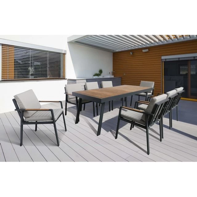 Armen Living Nofi 2-Piece Charcoal Outdoor Patio Dining Chairs 5 Armen Living Nofi 2-Piece Charcoal Outdoor Patio Dining Chairs - Image 3