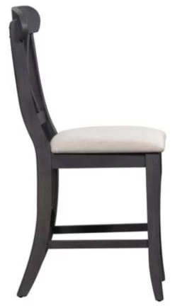 Liberty Furniture Ocean Isle Dark Gray Upholstered X Back Counter Chair - Set Of 2 -Furniture Store ed3afc42 0de4 4bec a6a4 6c94cde61c85