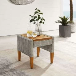 Crosley Furniture® Capella Gray/Acorn Outdoor Side Table -Furniture Store ed5f229a 40a9 444b bd90 c68eb8cc75bd