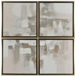 Crestview Collection Taupe Escape 4-Piece Gray/Taupe Wall Art Set