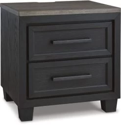 Signature Design By Ashley® Foyland Brushed Black/Dusty Grayish Brown Nightstand