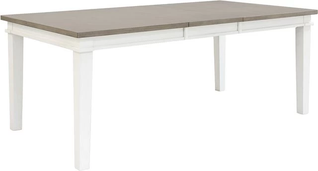 Benchcraft® Nollicott Whitewash/Light Gray Dining Extension Table 4 Benchcraft® Nollicott Whitewash/Light Gray Dining Extension Table - Image 2