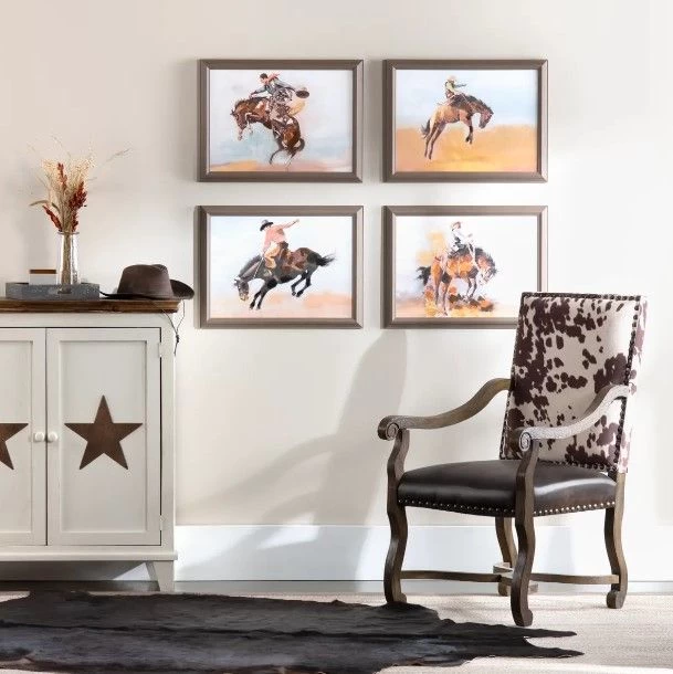Crestview Collection Ride Em Cowboy 4-Piece Wall Art Set 6 Crestview Collection Ride Em Cowboy 4-Piece Wall Art Set - Image 4