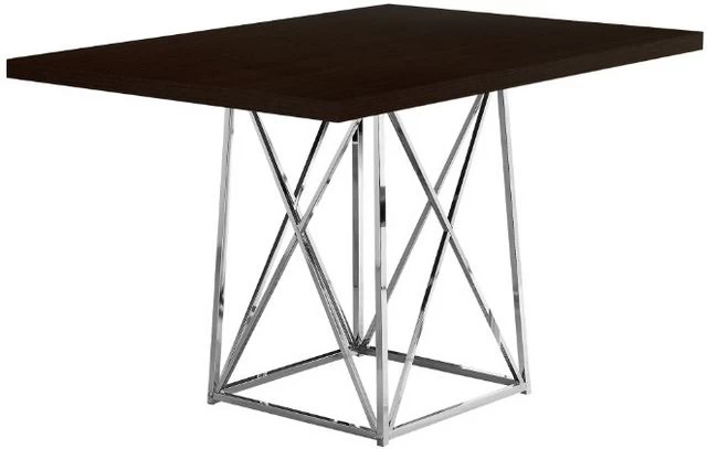 Monarch Specialties Inc. Espresso Dining Table With Chrome Base 3 Monarch Specialties Inc. Espresso Dining Table With Chrome Base