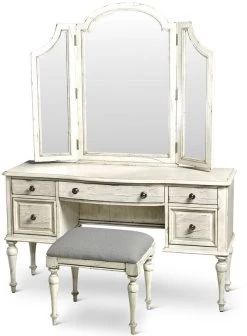 Steve Silver Co. Highland Park 3-Piece Cathedral White Vanity Set