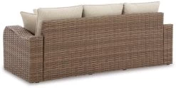 Signature Design By Ashley® Sandy Bloom Beige Outdoor Sofa With Cushion -Furniture Store f4d1f074 975e 4c0c b09b 0f9eaaeae0ae