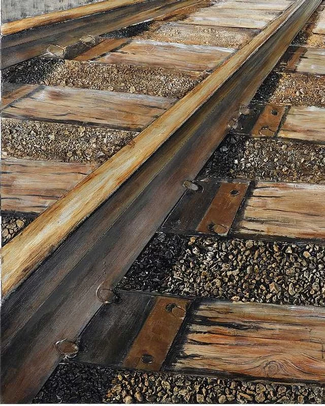 Crestview Collection Rail Way Brown Wall Art 4 Crestview Collection Rail Way Brown Wall Art - Image 2