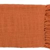 Surya Tilda Burnt Orange 59"x51" Throw Blanket
