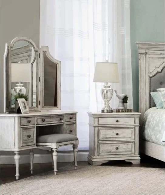 Steve Silver Co. Highland Park Cathedral White Vanity Desk 6 Steve Silver Co. Highland Park Cathedral White Vanity Desk - Image 4