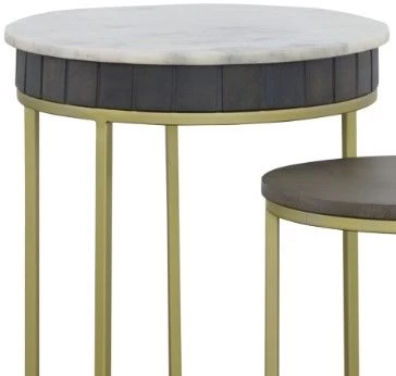 Coast2Coast Home™ Cameron Park 2-Piece Gold/Nolan Grey Nesting End Table Set 4 Coast2Coast Home™ Cameron Park 2-Piece Gold/Nolan Grey Nesting End Table Set - Image 2