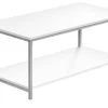 Monarch Specialties Inc. White 40" Two Tier Coffee Table