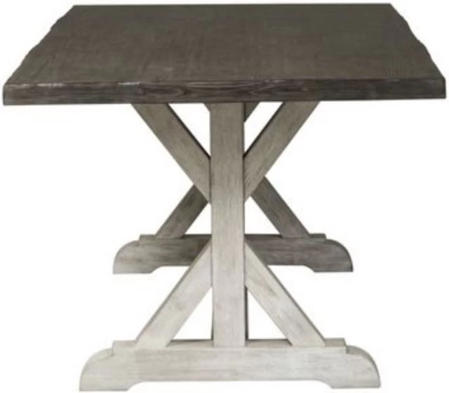 Liberty Willowrun Weathered Gray Trestle Table 5 Liberty Willowrun Weathered Gray Trestle Table - Image 3
