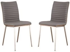 Armen Living Cafe 2-Piece Gray Dining Chairs
