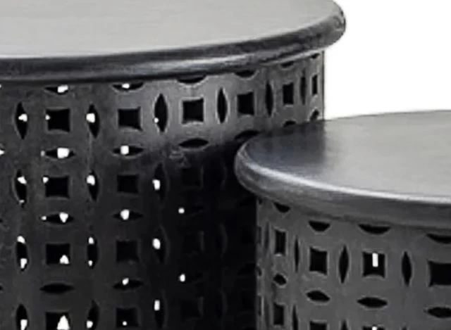 Crestview Collection Canyon 2-Piece Black Round End Table Set 4 Crestview Collection Canyon 2-Piece Black Round End Table Set - Image 2